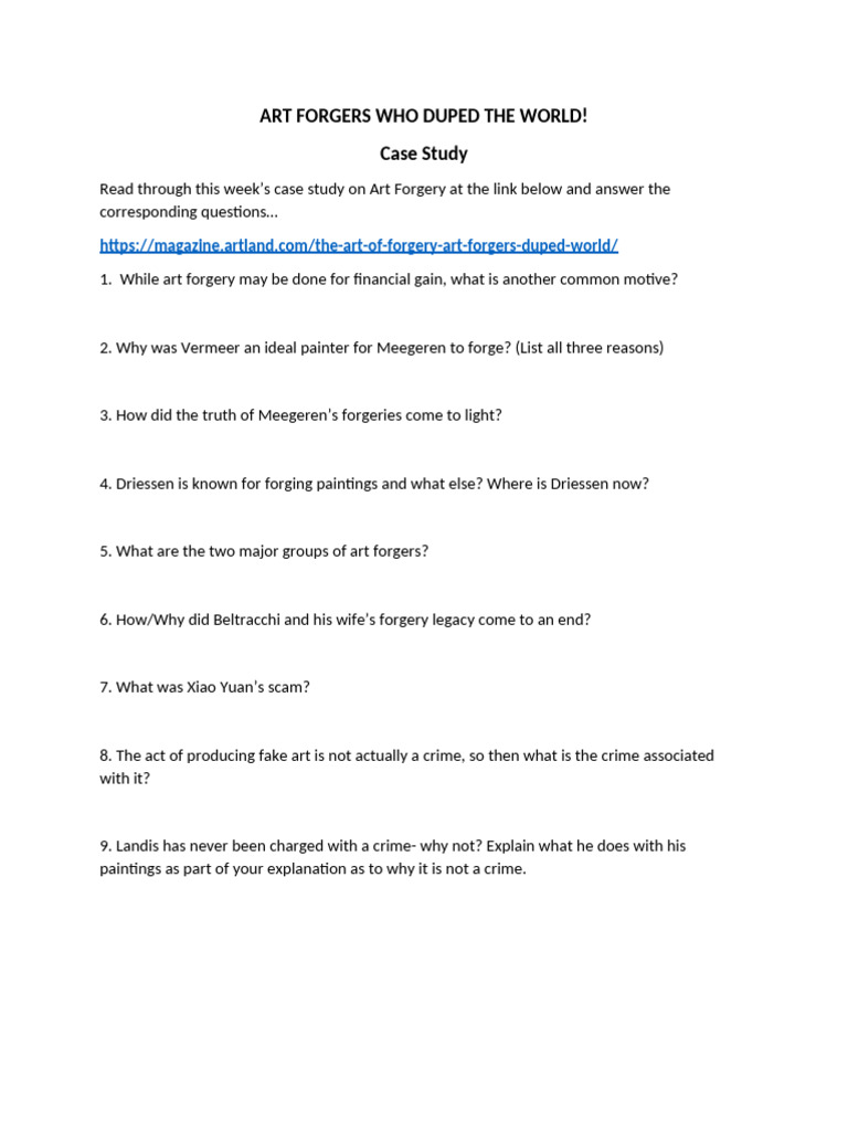 Art Forgery Case Study-1-2 | PDF