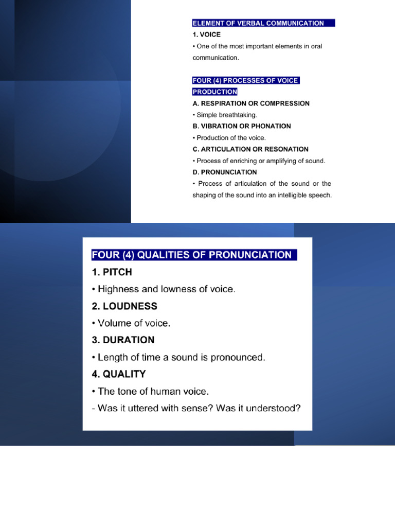 Elements of Verbal Communication | PDF