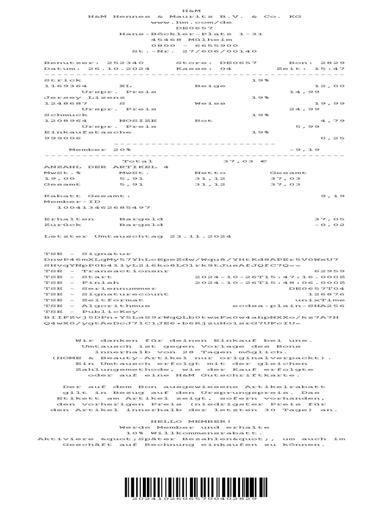 Store Receipt | PDF