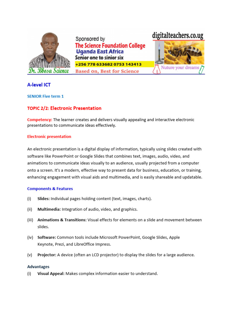 New Curriculum A Level ICT 2025 Topic 2 Electronic Presentation | PDF ...