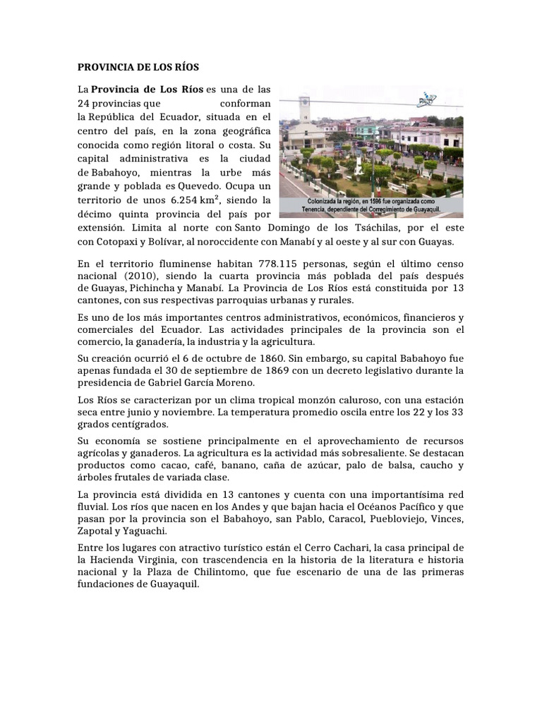Creacion Provincia de Los Rios | PDF