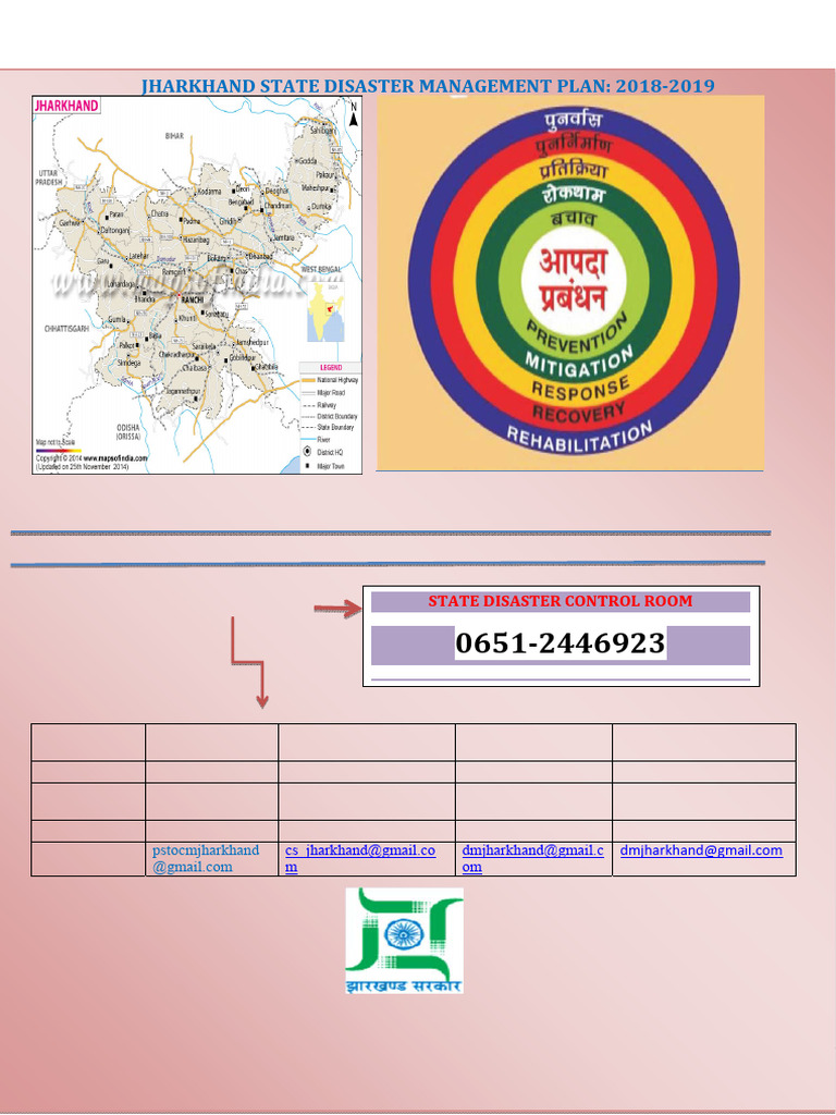 Jharkhand - SDMP 2018-19 | PDF | Emergency Management | Disaster Risk ...