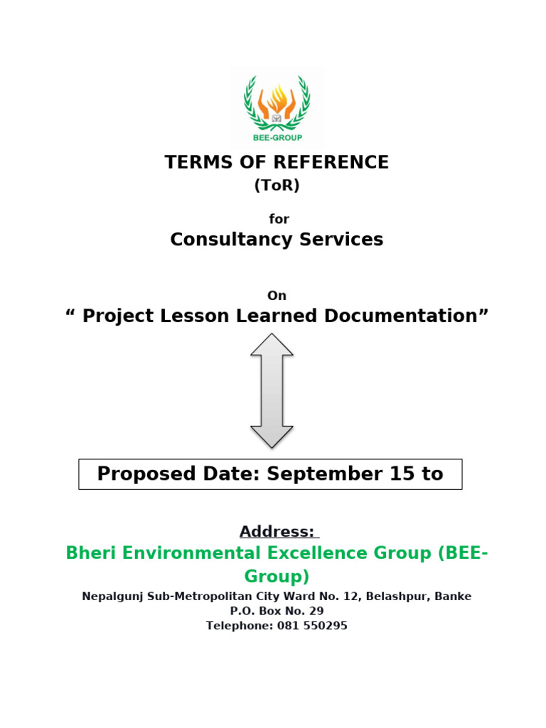 2025 09 06 ToR Learning Documentation DRR CCA Project | PDF | Climate ...