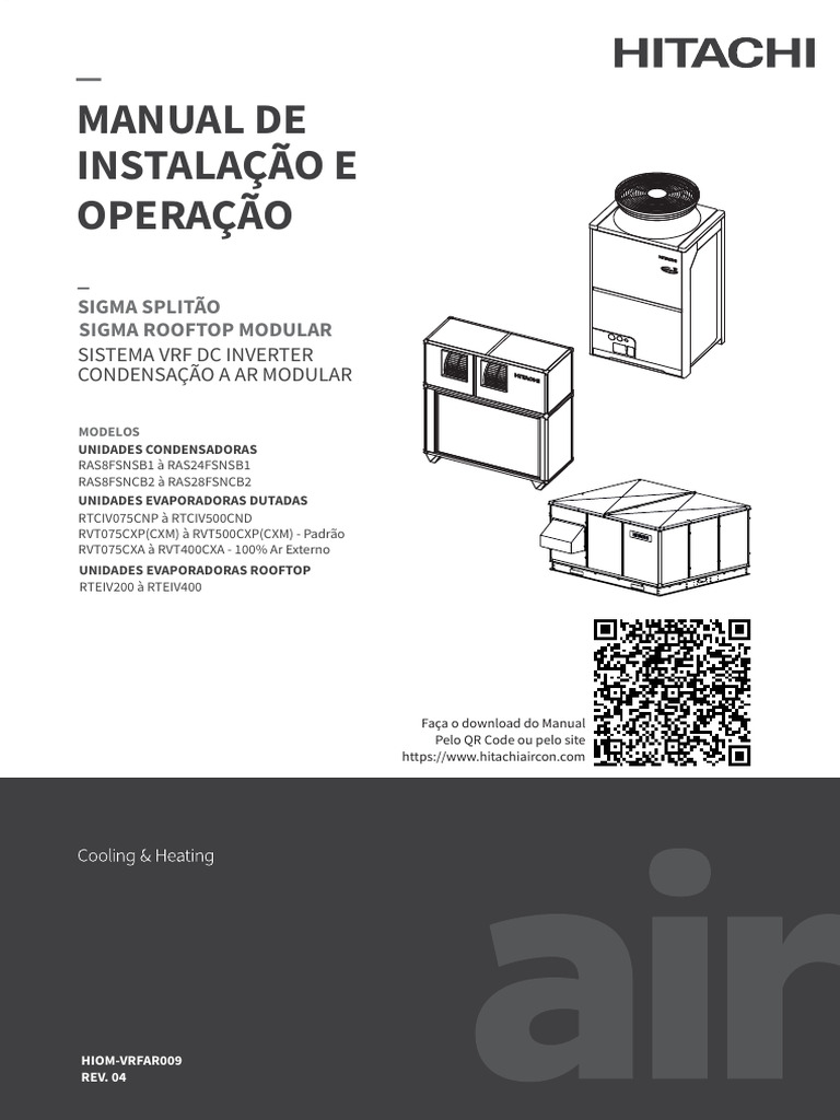 Hiom-Vrfar009 Sigma Splitão | PDF | Ar condicionado | Refrigeração