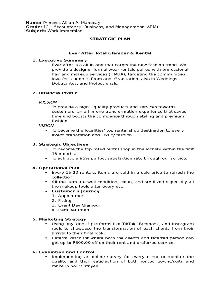 Complete Strategic Plan - Option | PDF