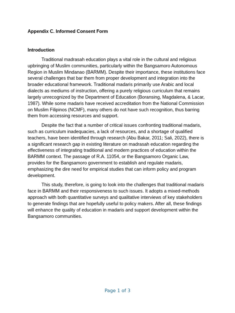 Appendix C - Informed Consent Form | PDF