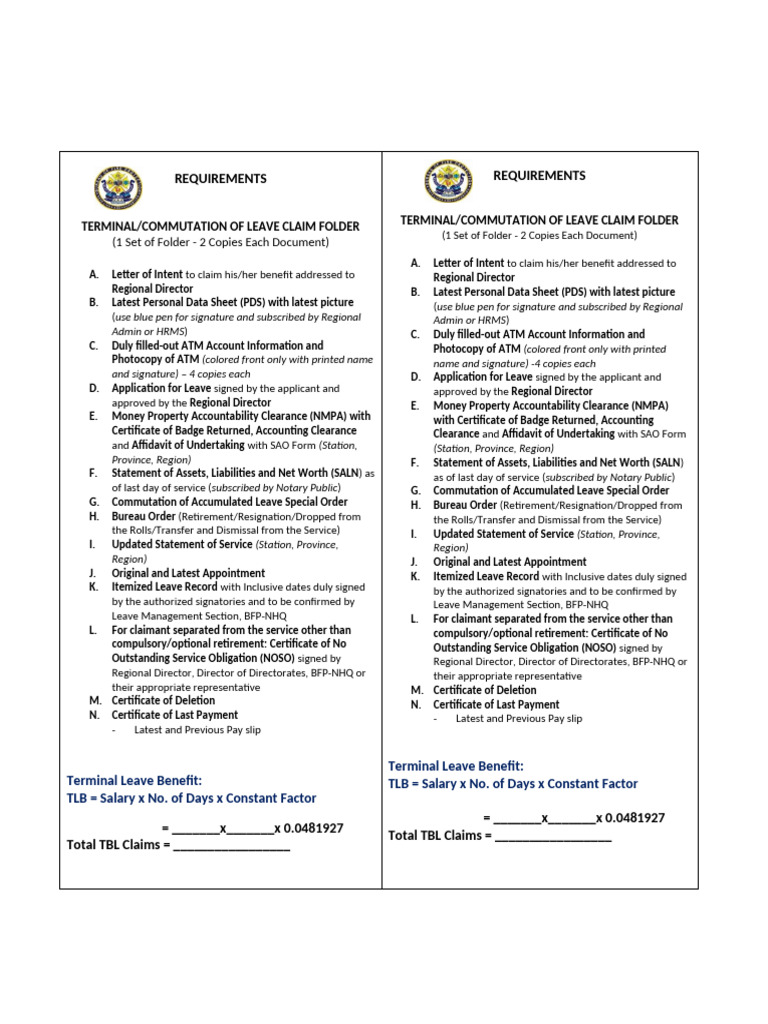 C. Terminal Commutation Leave Claim | PDF