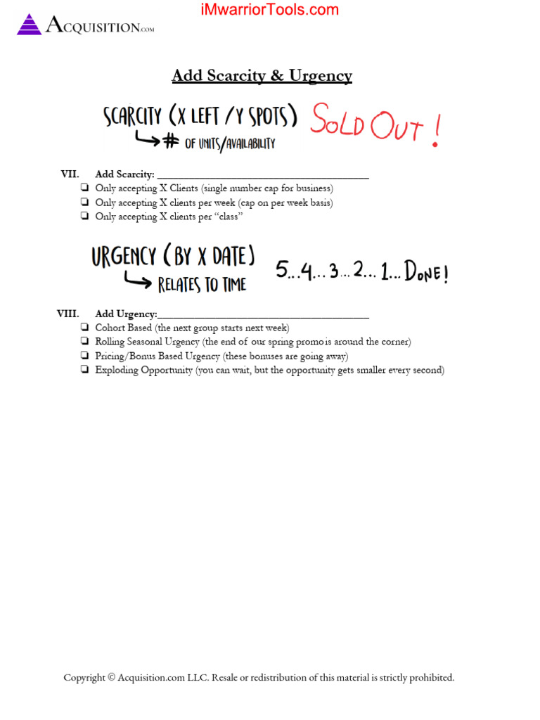 09 Scarcity Urgency Checklist | PDF