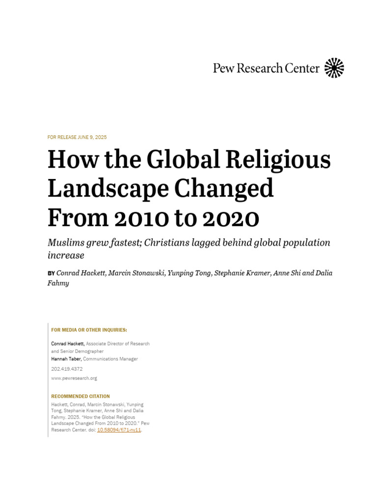 Pew Research Center. (2025) - How The Global Religious Changed From ...