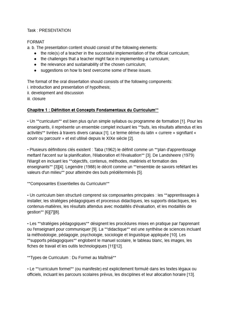Notes 2063 Sem1 | PDF | Pédagogie | Programme