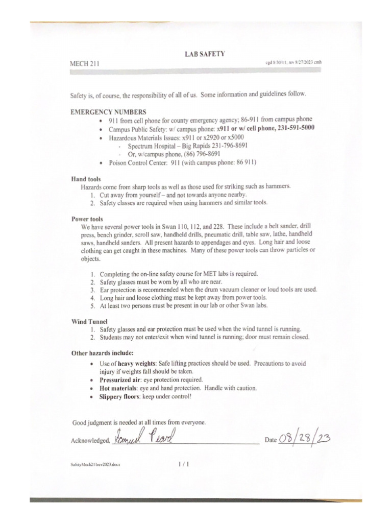 Lab Safety | PDF
