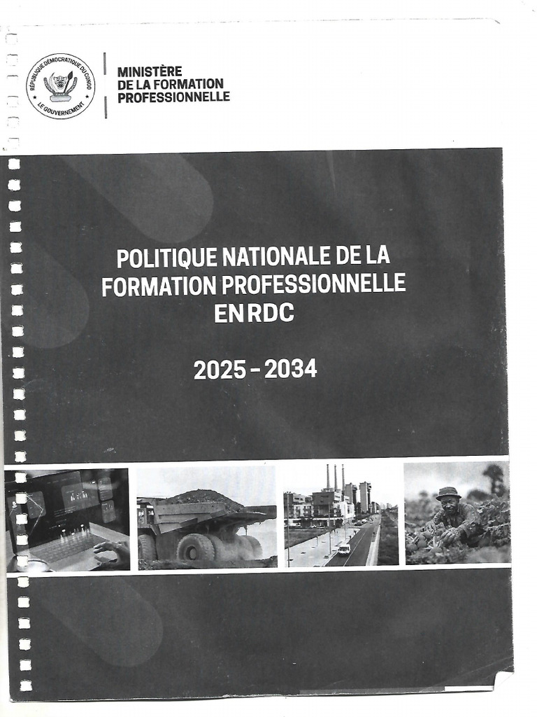 Politique Nationale de La Formation Professionnelle en RDC 2025-2034 | PDF