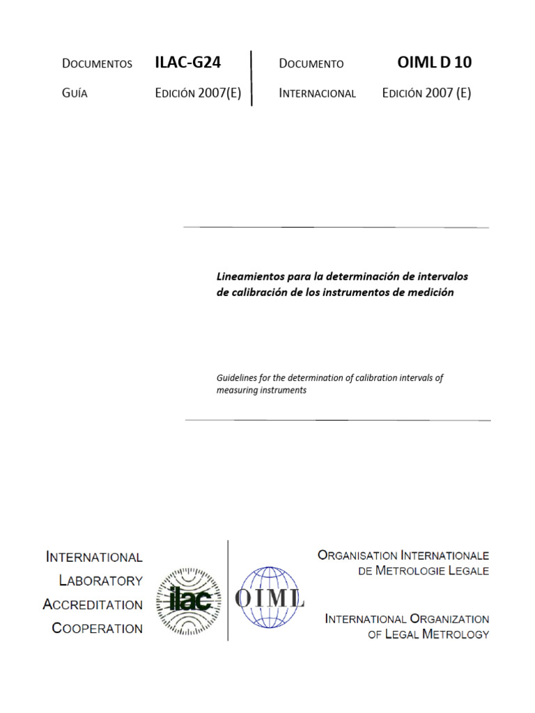 Oiml D10 Español | PDF | Calibración | Medición