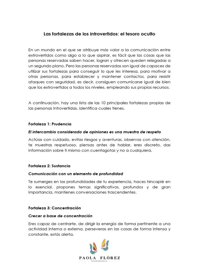 Las Fortalezas de Los Introvertidos | PDF