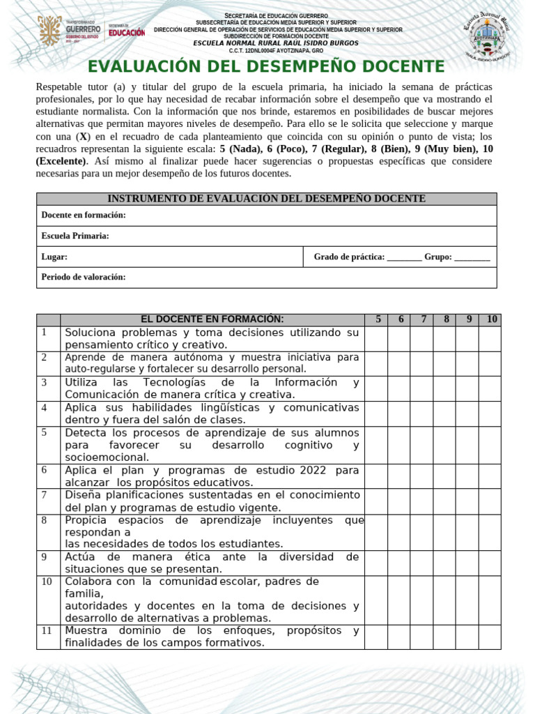 Evaluación Del Desempeño Docente - 112106 | PDF | Enseñando | Maestros