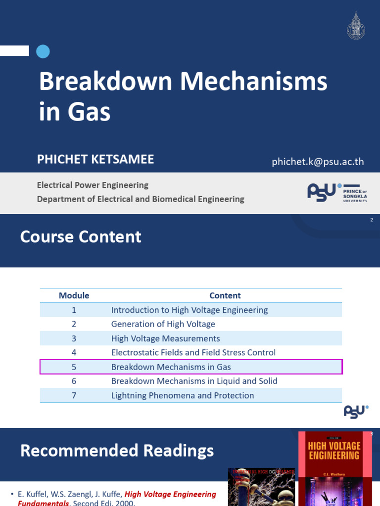 L5 - Breakdown in Gases | PDF | Electrical Breakdown | Electric Current