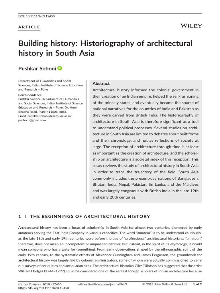 Building History Historiography of Archi | PDF