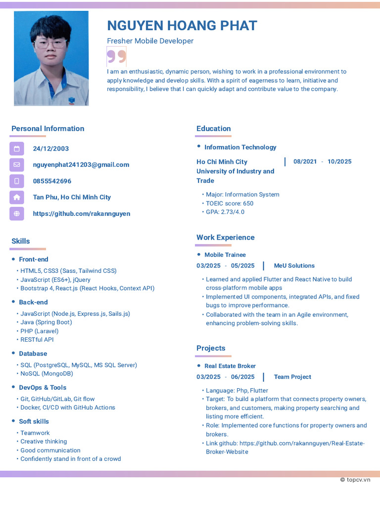 Nguyen Hoang Phat Mobile | PDF | Java Script | Information Technology