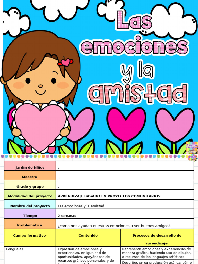 PLAN Las Emociones y La Amistad SEMANA DOS 12 Al 16 de Febrero (1 ...
