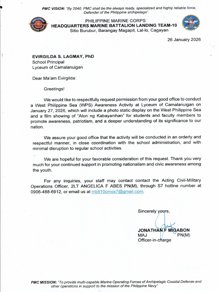 Letter Camalaniugan | PDF