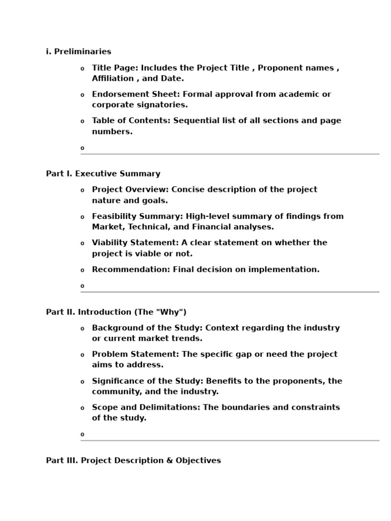 Feasib Study Outline | PDF | Feasibility Study | Expense