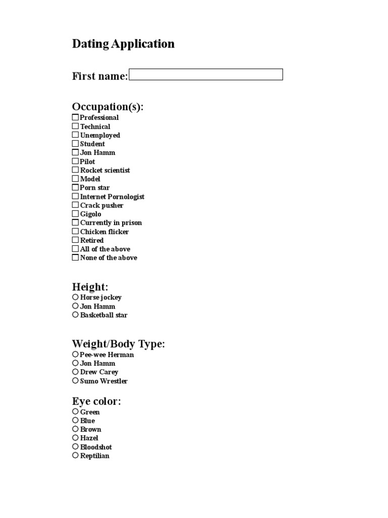 Dating Application: First Name: Occupation(s) | PDF | Smoking | Eye Color