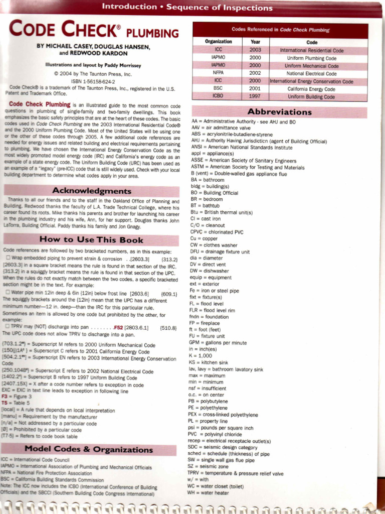 2023 Plumbing Code Check | PDF | Pipe (Fluid Conveyance) | Plumbing