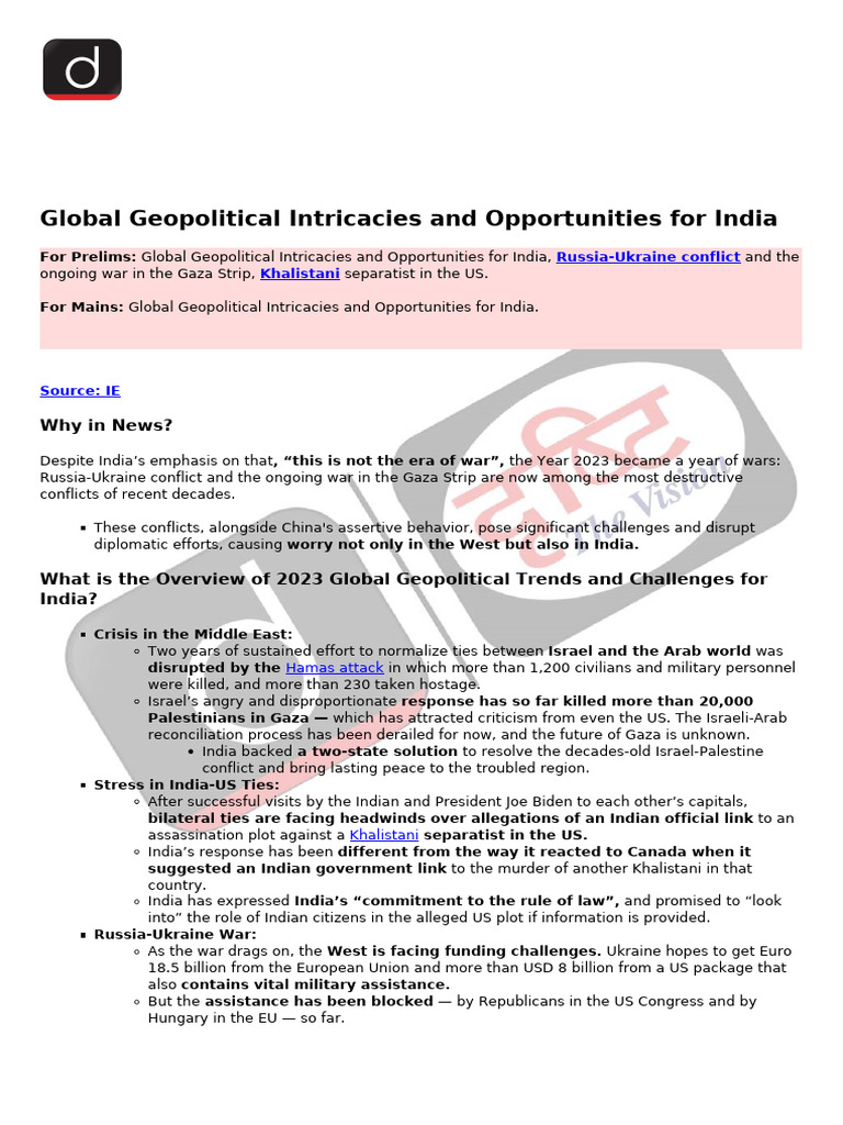 Geopolitical | PDF | Gaza Strip | Foreign Policy