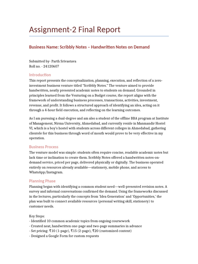 Assignment2 FinalReport ScribblyNotes ParthSrivastava | PDF ...