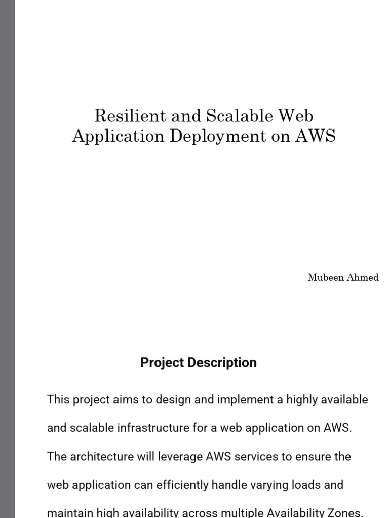 Resilient and Scalable Web Application Deployment On AWS | PDF | Cloud ...