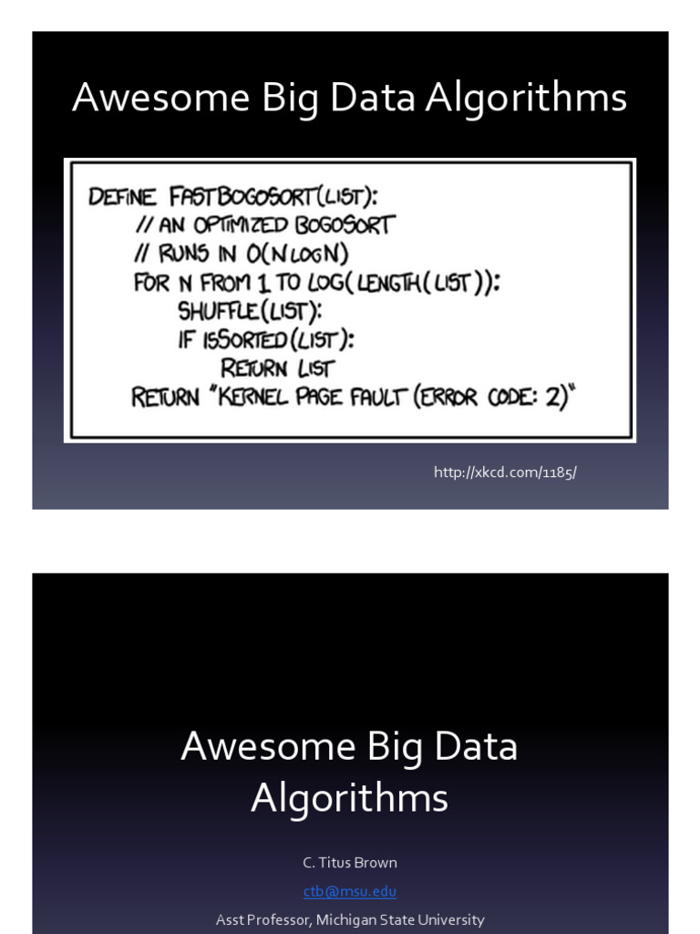 2013 PyCon Awesome Big Data Algorithms | PDF | Computer Programming ...