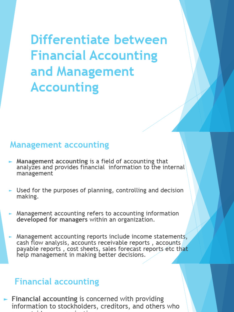 1.4 Differentiate Between Financial and Management Accounting | PDF