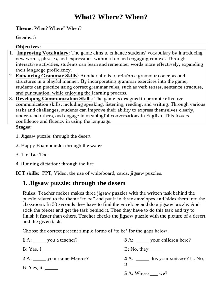 What Where When | PDF | Communication | Linguistics