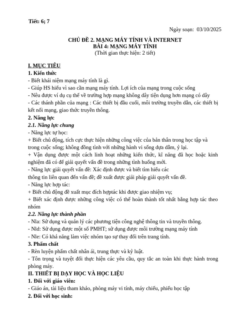 Tin 6 - Tuần 6, 7 | PDF
