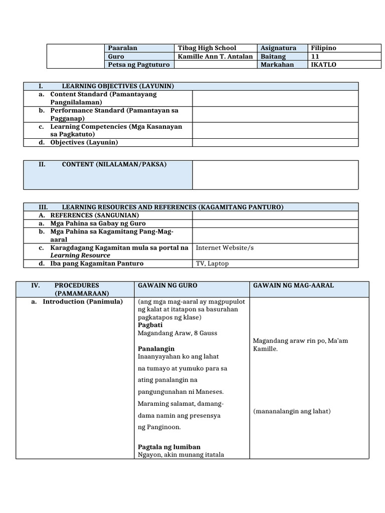 DLP Template | PDF