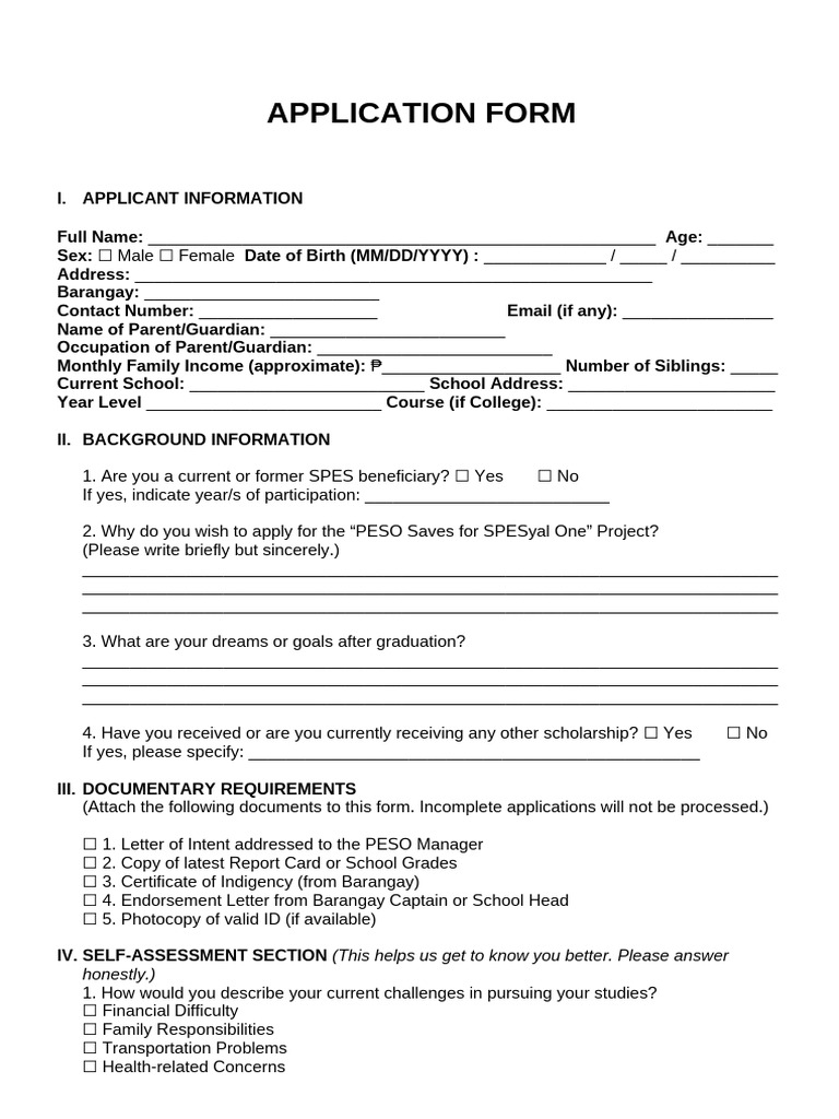 Application Form | PDF
