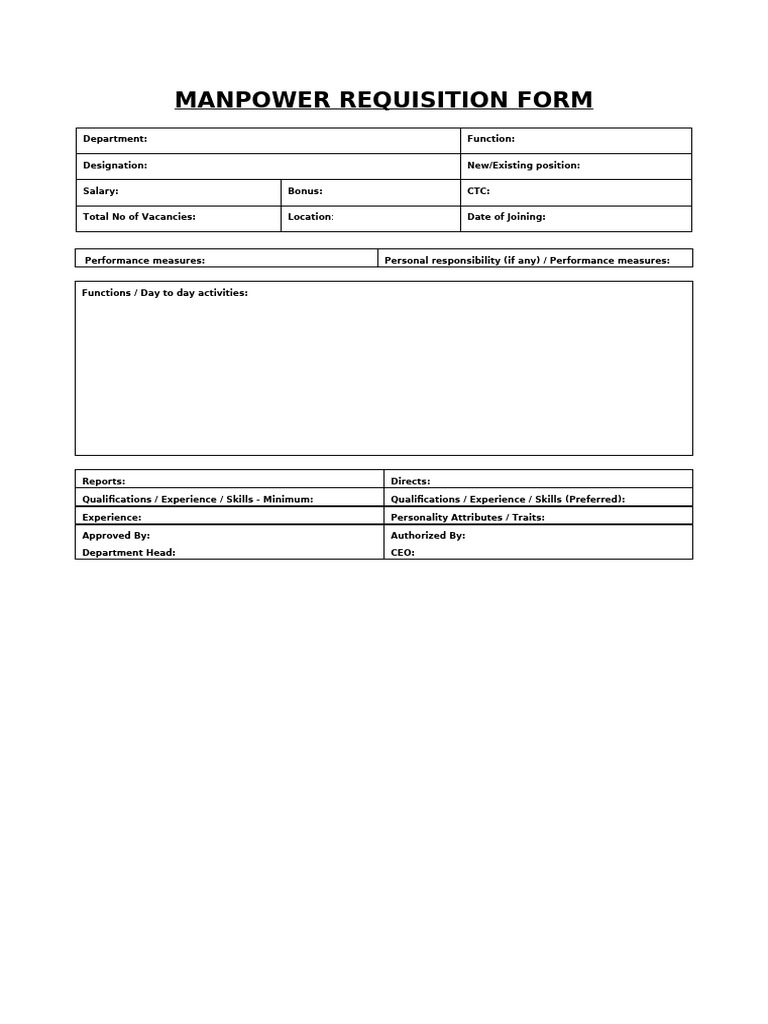 1 - Manpower Requisition | PDF