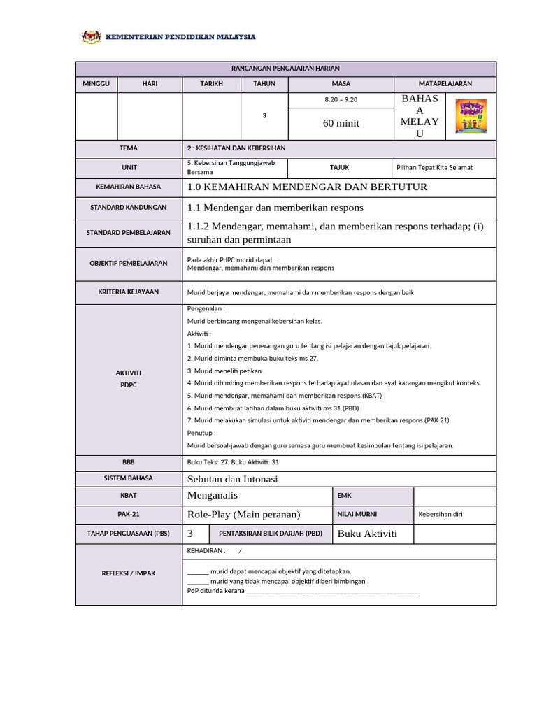 RPH BM THN 3 PDPC Unit 5 | PDF
