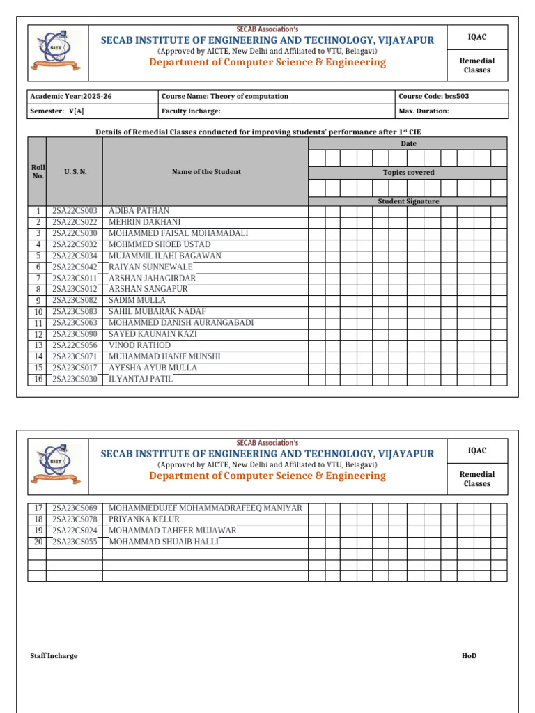 Remedial Class Div A | PDF