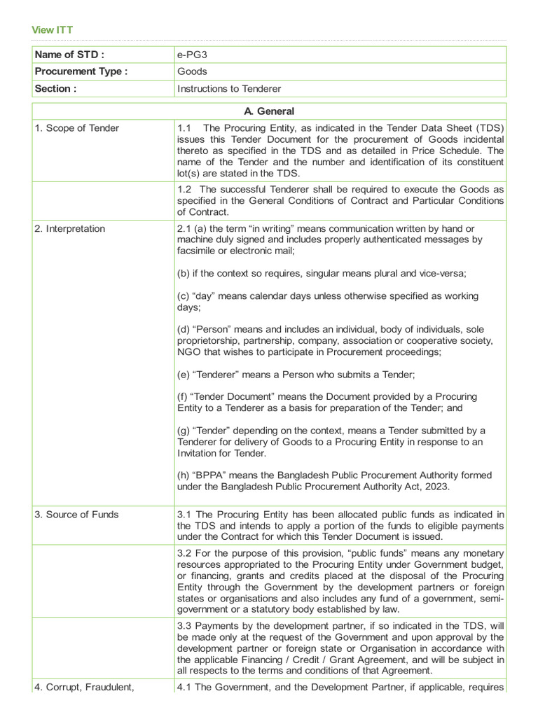 Section1 - Instructions To Tenderer | PDF | Subcontractor ...