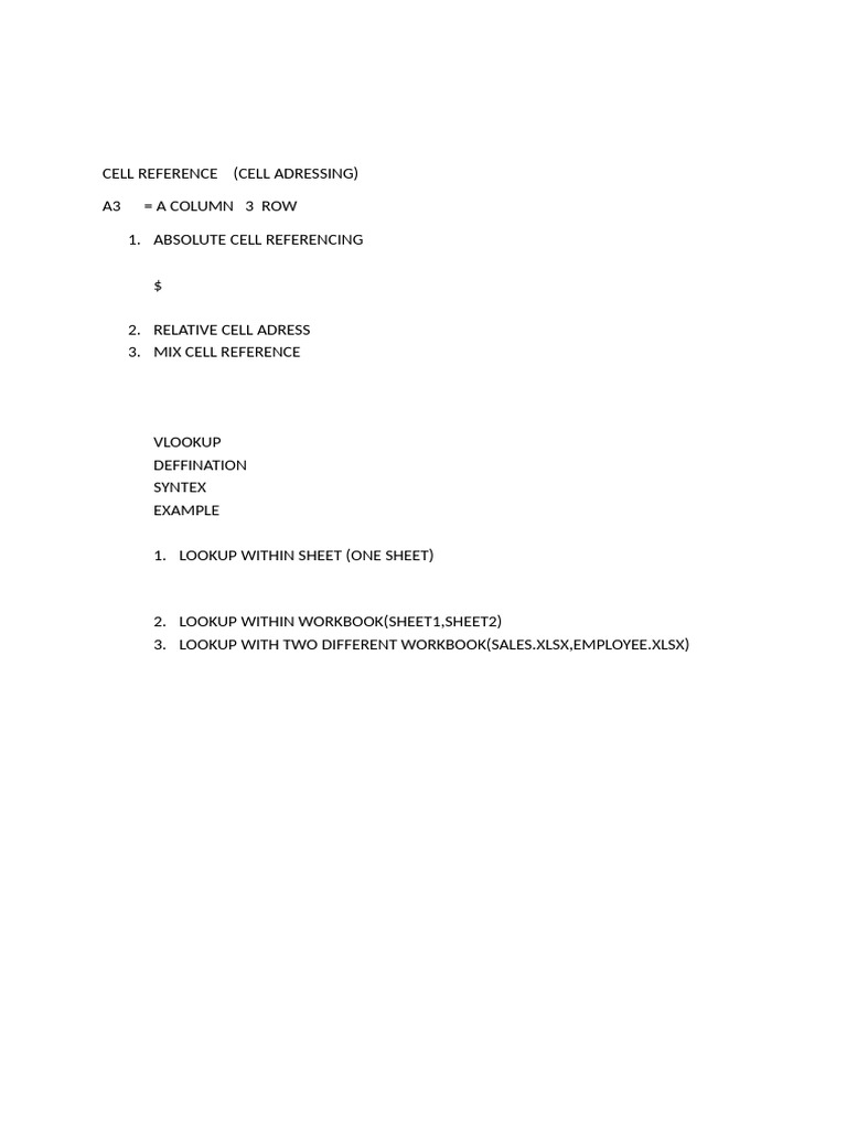 Cell Reference | PDF