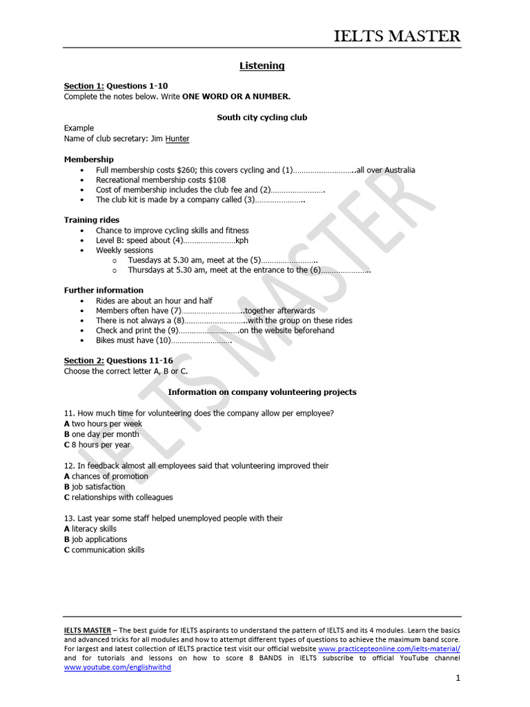 Test 106 | PDF | International English Language Testing System | Memory