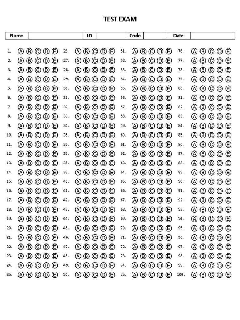 Answer Sheet | PDF