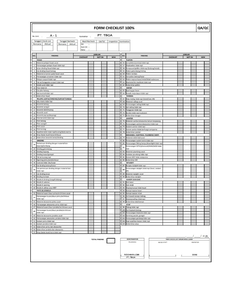 Ceklis Xlane | PDF