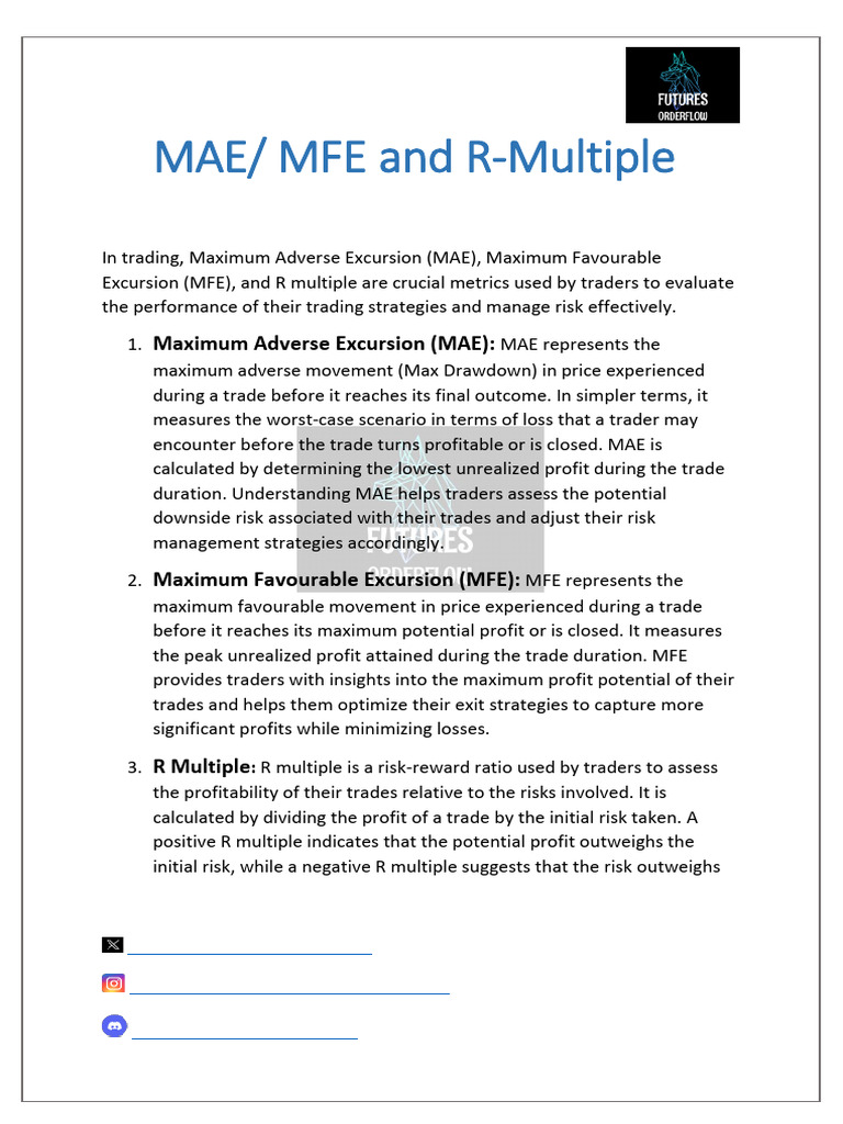 MAE MFE and R Multiple | PDF | Risk | Performance Indicator