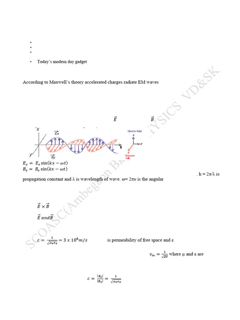 XI PHYSICS Chapter 13. Electromagnetic Waves and Communication System ...