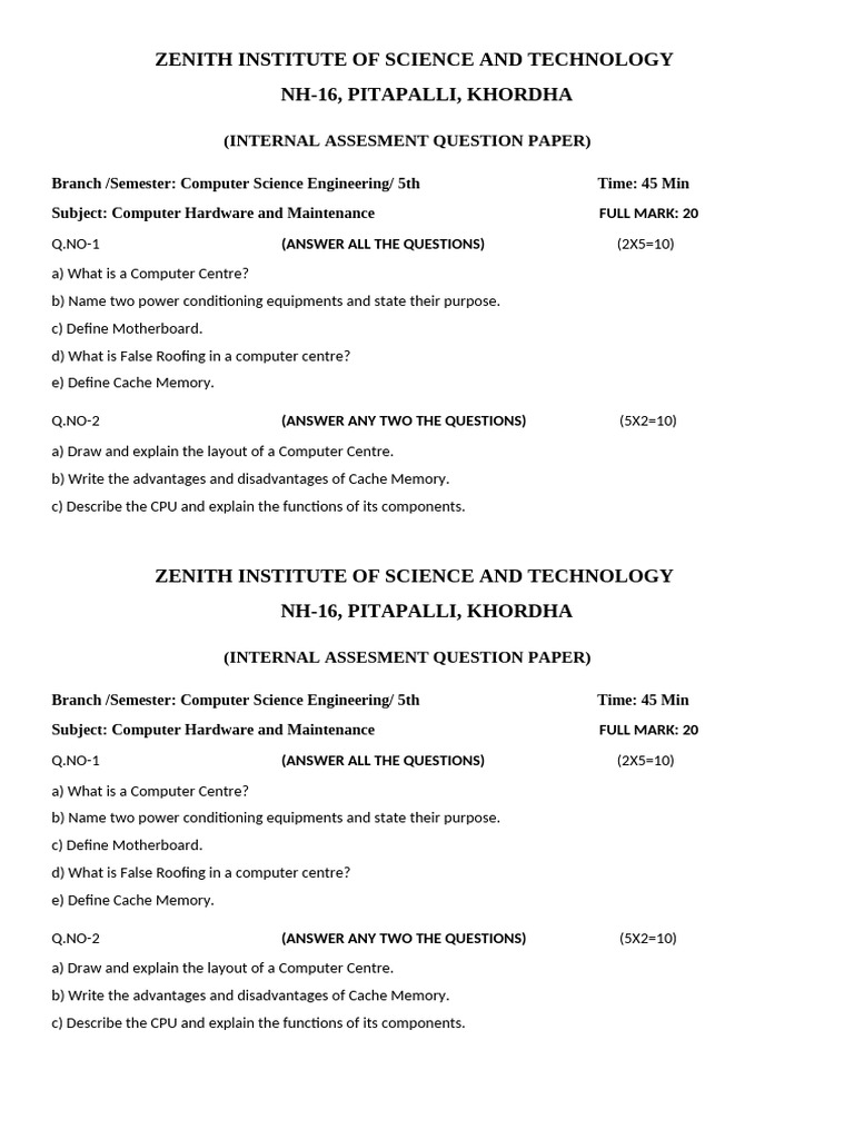 5th Sem Internal Question | PDF | Internet | Computing