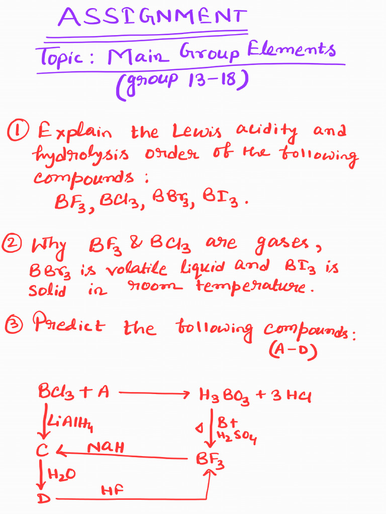 Assignment on Main Group Elements (1) | PDF