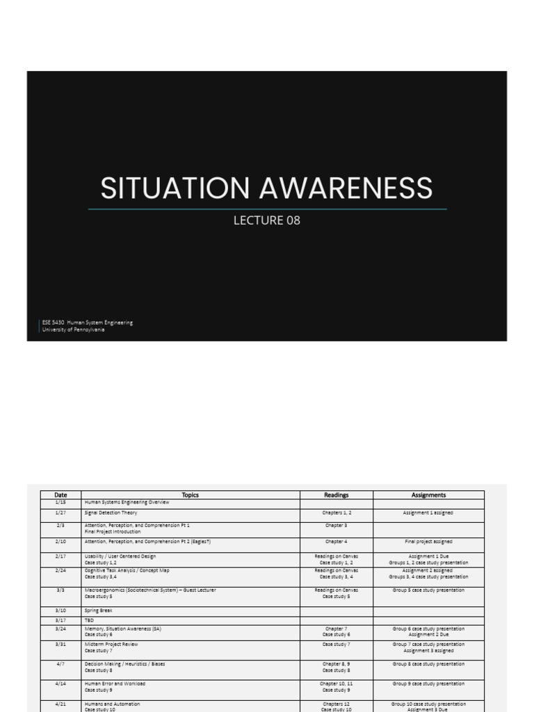 08 Situation Awareness | PDF | Situation Awareness | Memory