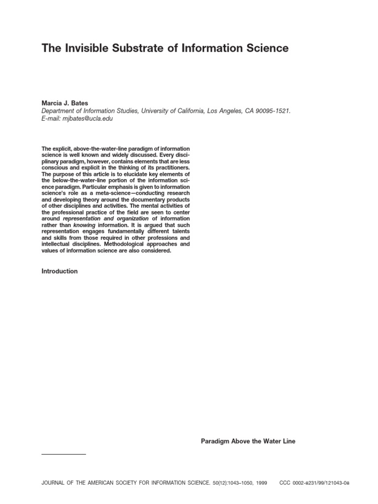 Bates Invisible Substrate | PDF | Information Science | Science